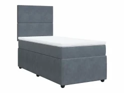 Clicnbuy Somier - 90X190Cm|Cama box spring con colchón terciopelo oscuro 90x190 cm