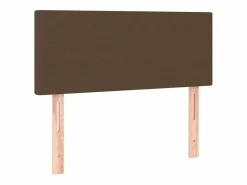 Clicnbuy Cama box spring con colchón y LED tela marrón oscuro 120x190 cm Outlet