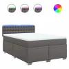 Clicnbuy Base De Cama De Láminas|Cama box spring con colchón cuero sintético gris 140x190 cm