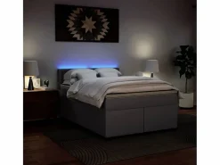 Clicnbuy Base De Cama De Láminas|Cama box spring con colchón cuero sintético gris 140x190 cm