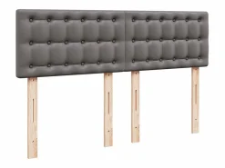 Clicnbuy Base De Cama De Láminas|Cama box spring con colchón cuero sintético gris 140x190 cm