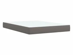 Clicnbuy Base De Cama De Láminas|Cama box spring con colchón cuero sintético gris 140x190 cm