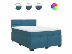 Cama box spring con colchón terciopelo 160x200 cm^Clicnbuy New