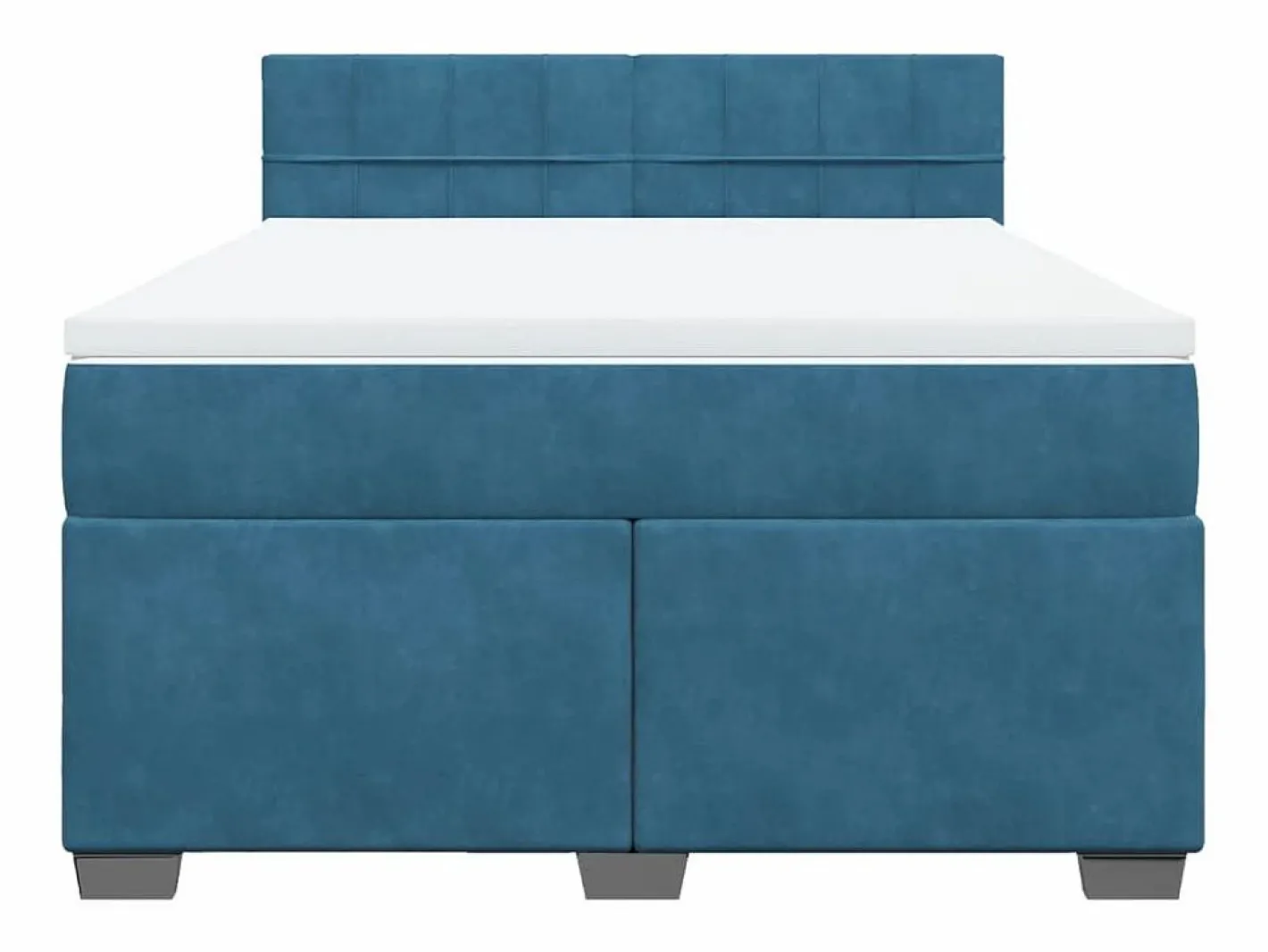 Cama box spring con colchón terciopelo 160x200 cm^Clicnbuy New