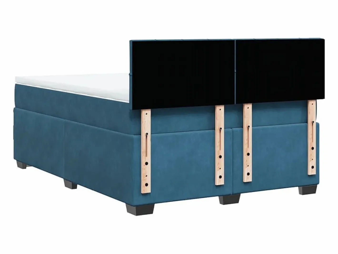 Cama box spring con colchón terciopelo 160x200 cm^Clicnbuy New