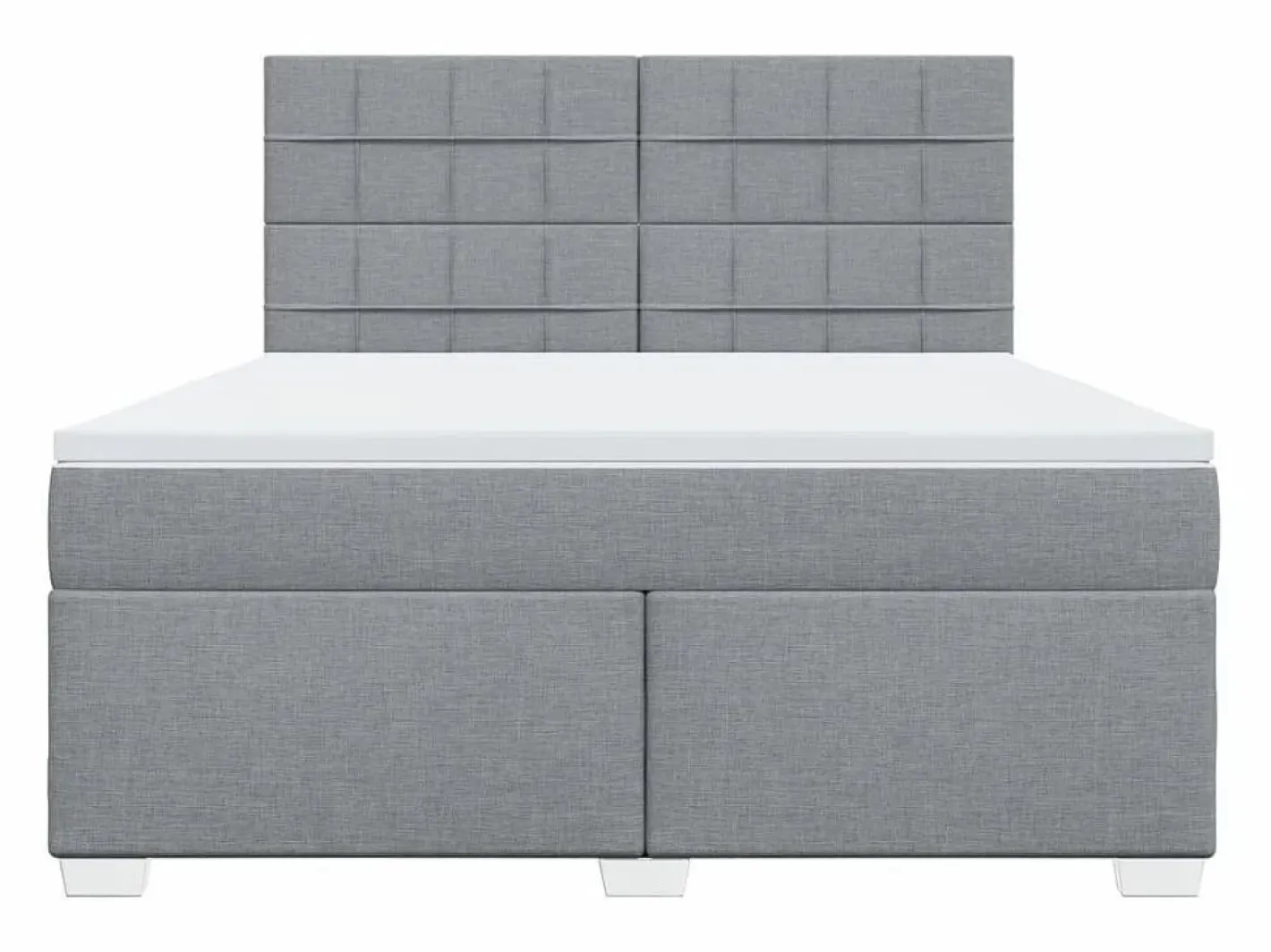 Cama box spring con colchón tela claro 180x200 cm^Clicnbuy Best