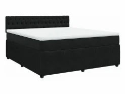 Cama box spring con colchón terciopelo 180x200 cm^Clicnbuy