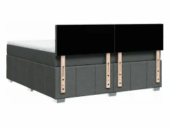 Clicnbuy Somier - 180X200Cm|Cama box spring con colchón tela oscuro 180x200 cm