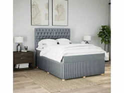 Clicnbuy Cama box spring con colchón tela claro 160x200 cm Gris Clearance