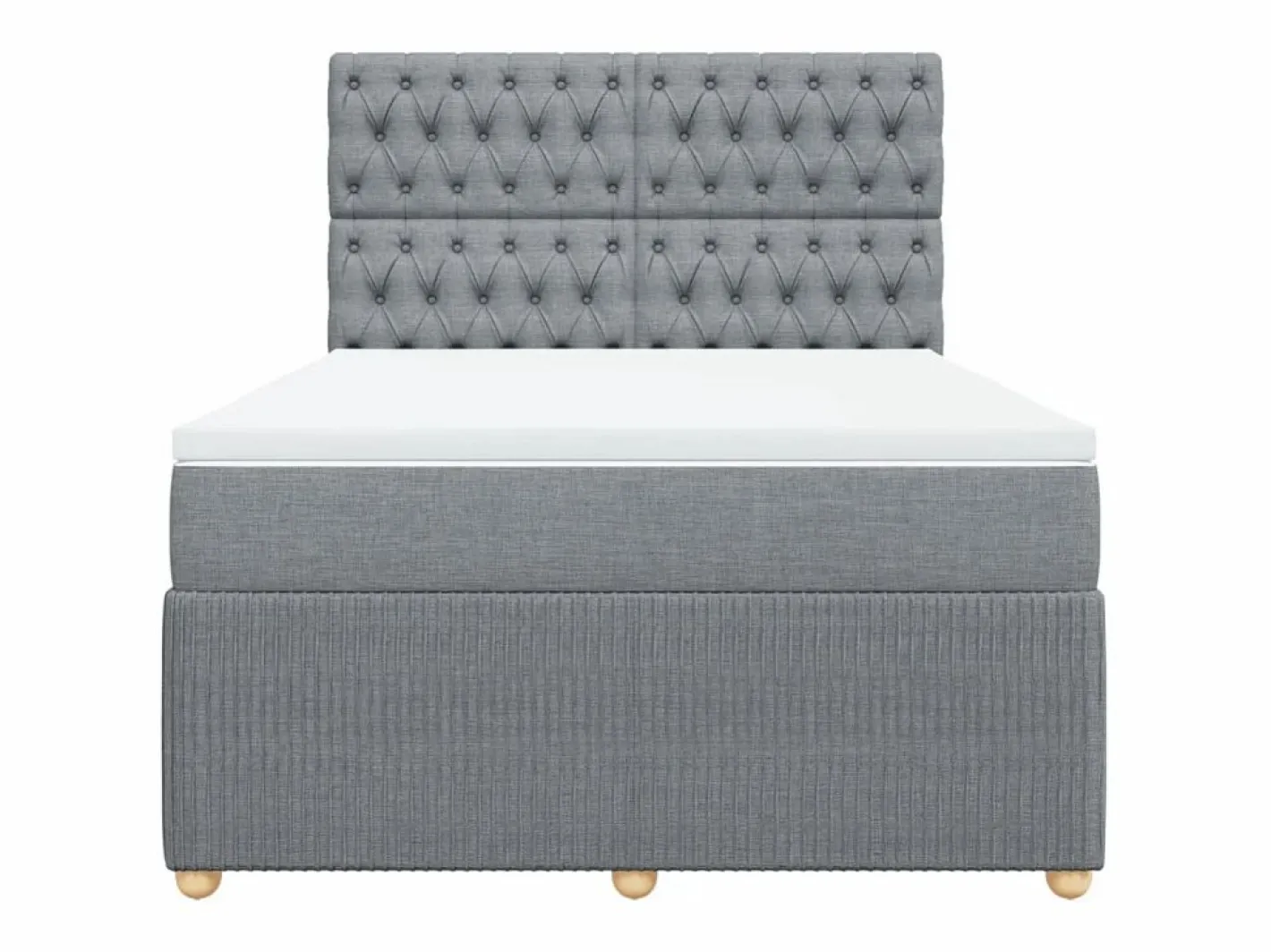 Clicnbuy Cama box spring con colchón tela claro 160x200 cm Gris Clearance