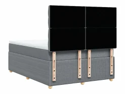 Clicnbuy Cama box spring con colchón tela claro 160x200 cm Gris Clearance