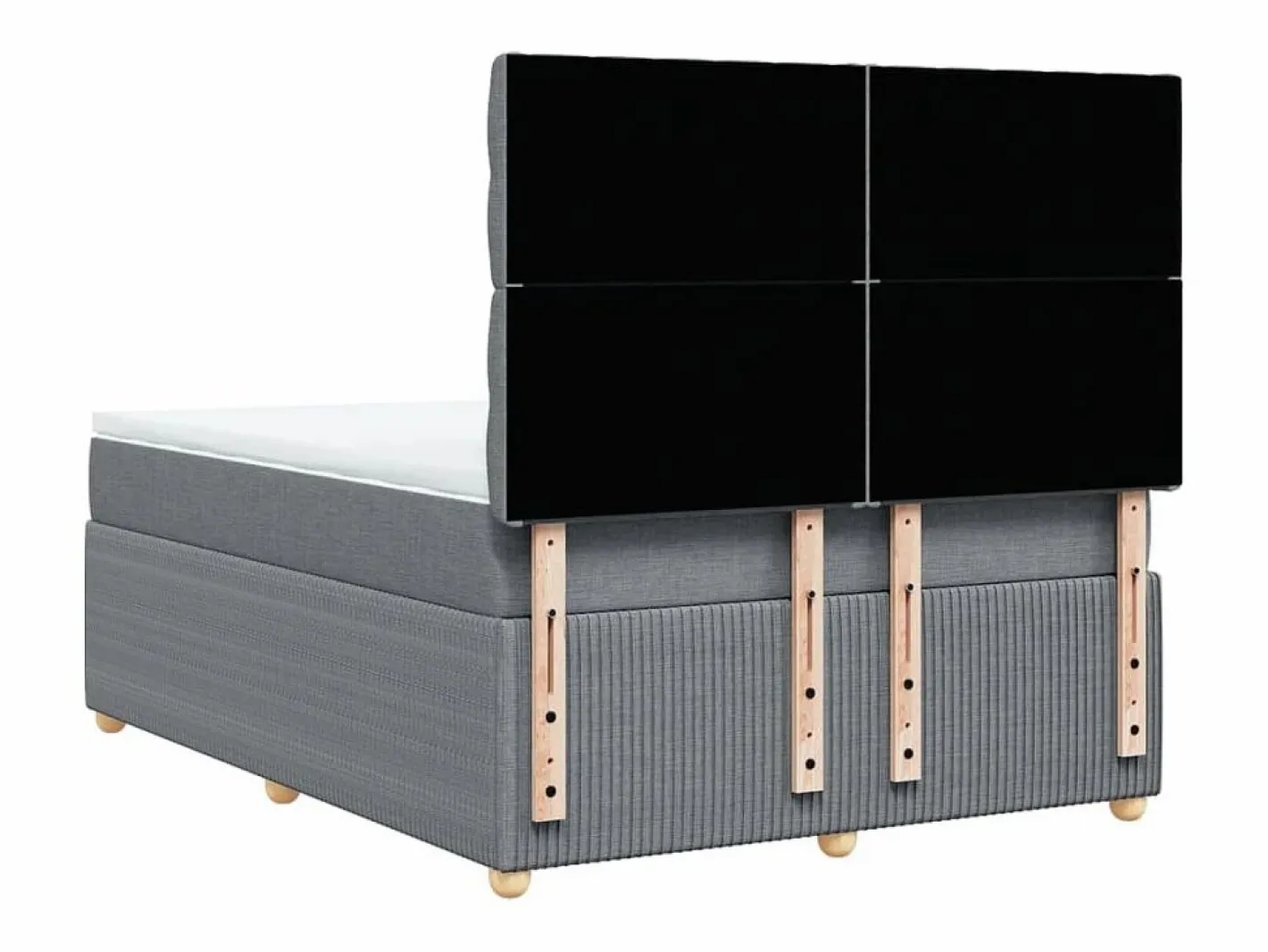 Clicnbuy Cama box spring con colchón tela claro 160x200 cm Gris Clearance