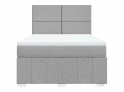 Cama box spring con colchón tela claro 160x200 cm^Clicnbuy Discount