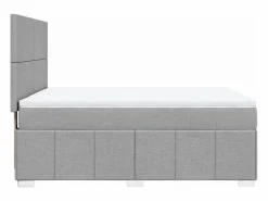 Cama box spring con colchón tela claro 160x200 cm^Clicnbuy Discount
