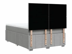 Cama box spring con colchón tela claro 160x200 cm^Clicnbuy Discount