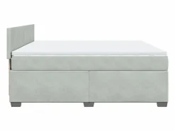 Clicnbuy Somier - 180X200Cm|Cama box spring con colchón terciopelo claro 180x200 cm