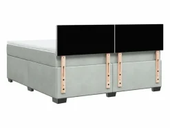 Clicnbuy Somier - 180X200Cm|Cama box spring con colchón terciopelo claro 180x200 cm