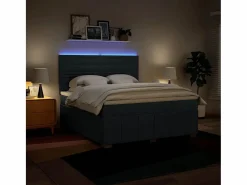 Cama box spring con colchón tela 180x200 cm^Clicnbuy New