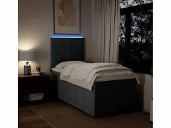 Cama box spring con colchón tela oscuro 90x190 cm^Clicnbuy Sale