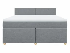 Cama box spring con colchón tela claro 180x200 cm^Clicnbuy Best
