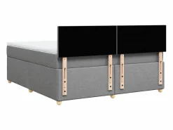 Cama box spring con colchón tela claro 180x200 cm^Clicnbuy Best