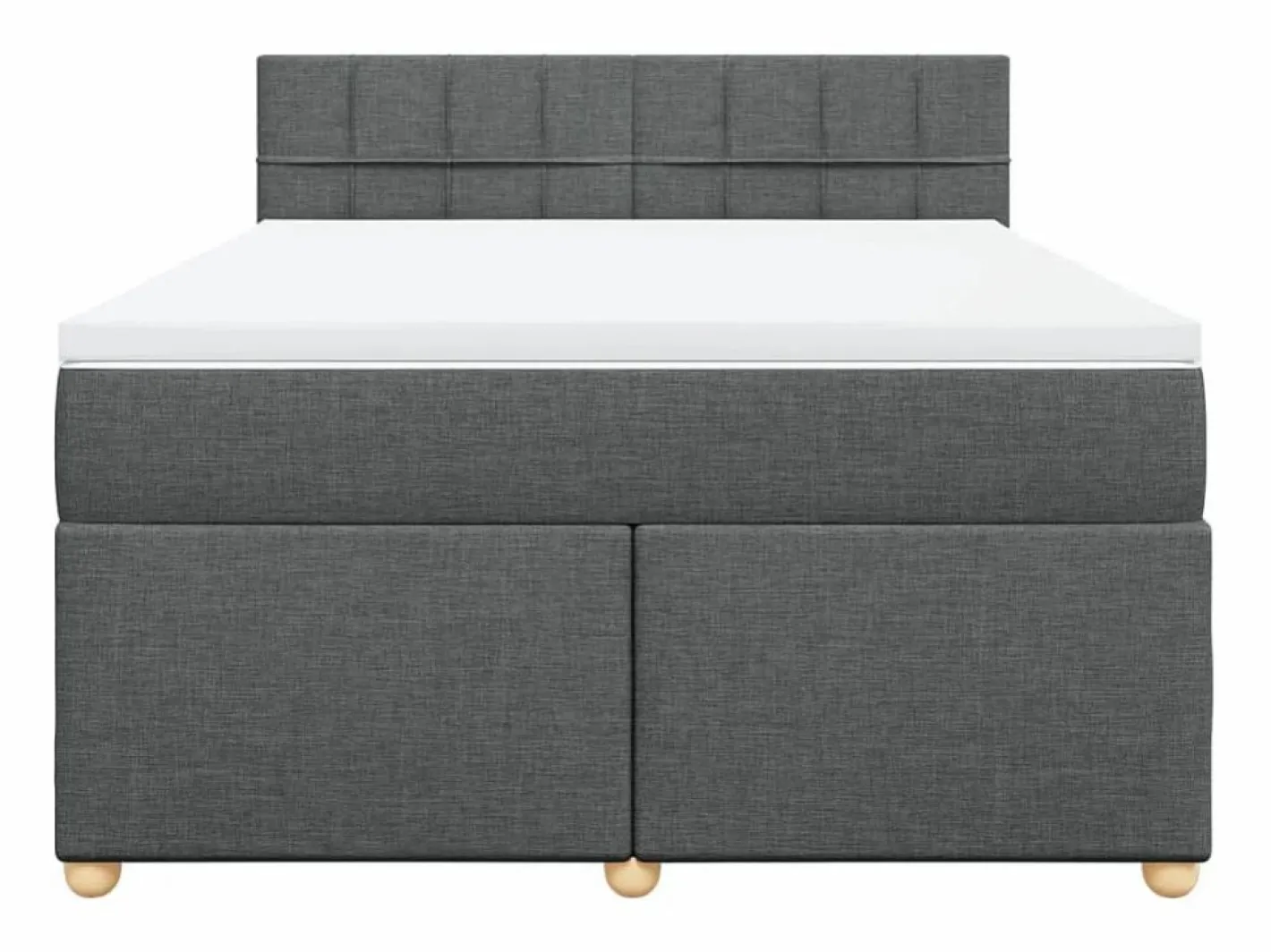 Cama box spring con colchón tela oscuro 160x200 cm^Clicnbuy Discount