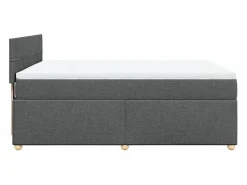 Cama box spring con colchón tela oscuro 160x200 cm^Clicnbuy Discount