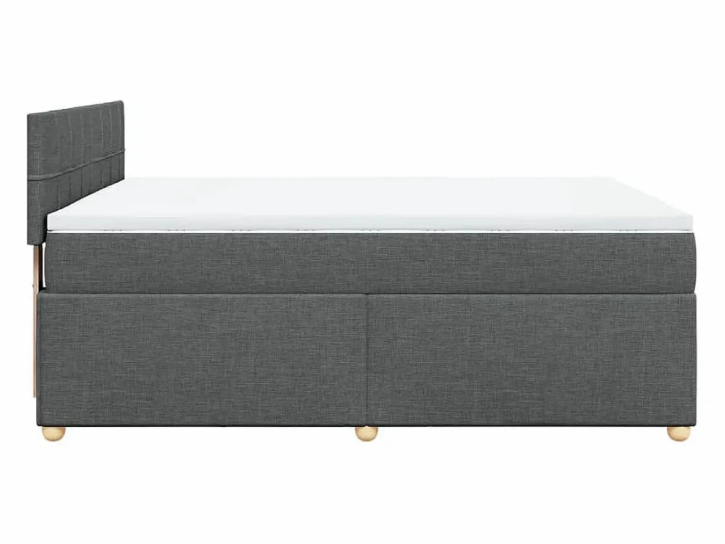Cama box spring con colchón tela oscuro 160x200 cm^Clicnbuy Discount