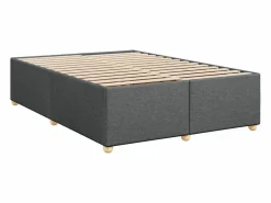 Cama box spring con colchón tela oscuro 160x200 cm^Clicnbuy Discount