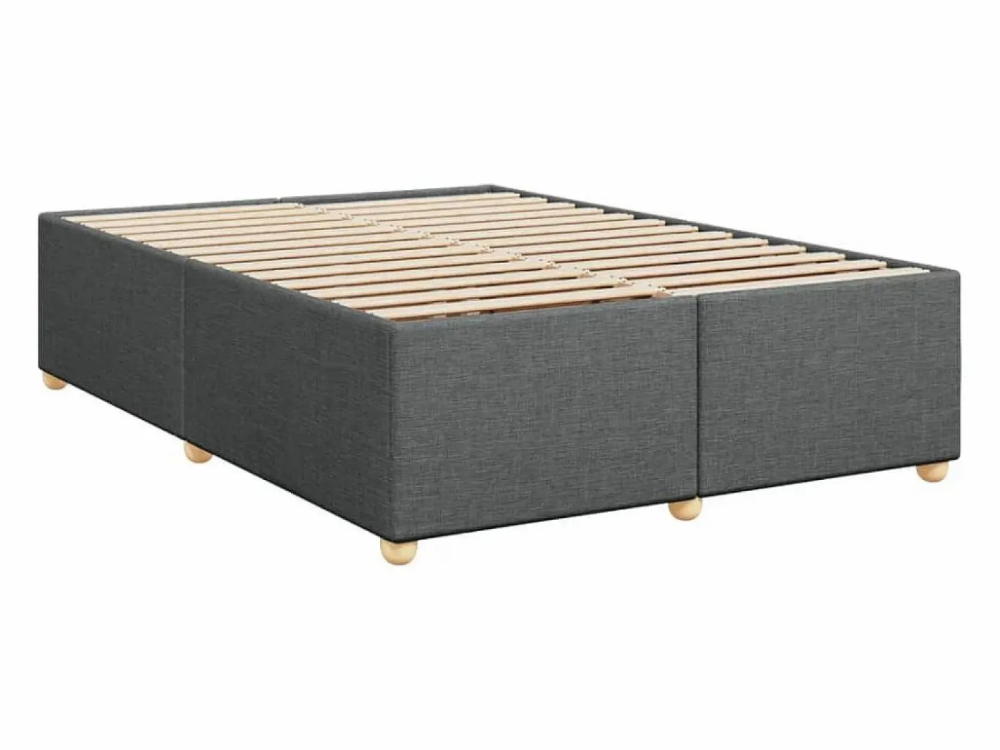 Cama box spring con colchón tela oscuro 160x200 cm^Clicnbuy Discount