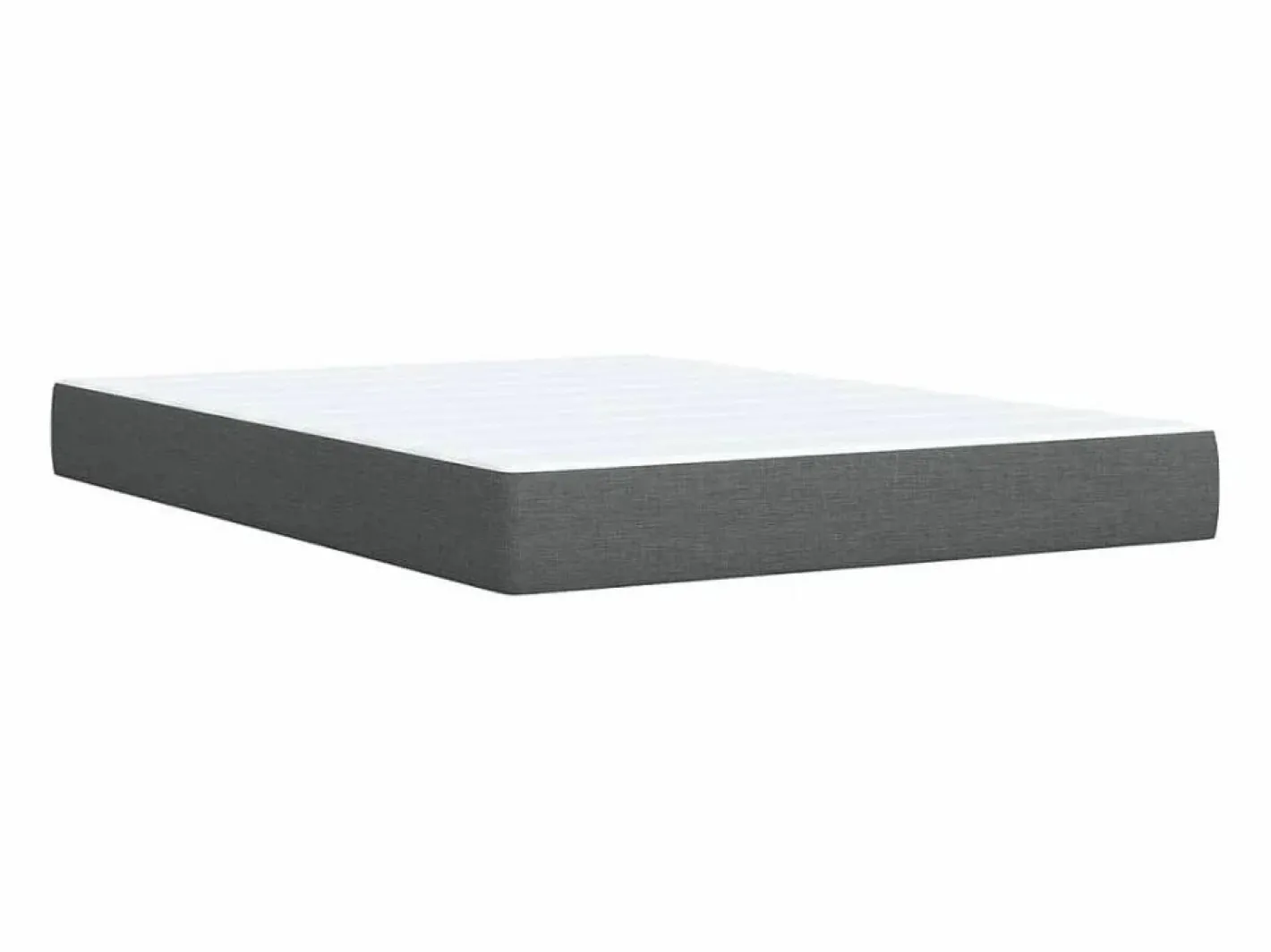 Cama box spring con colchón tela oscuro 160x200 cm^Clicnbuy Discount