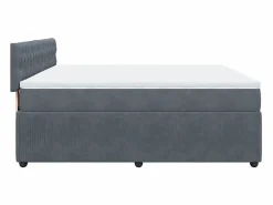 Clicnbuy Cama box spring con colchón terciopelo oscuro 180x200 cm Gris Sale