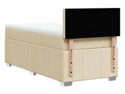 Cama box spring con colchón tela color 90x190 cm^Clicnbuy