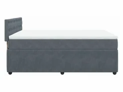 Clicnbuy Somier - 160X200Cm|Cama box spring con colchón terciopelo oscuro 160x200 cm