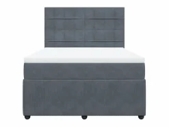 Clicnbuy Somier - 140X190Cm|Cama box spring con colchón terciopelo oscuro 140x190 cm