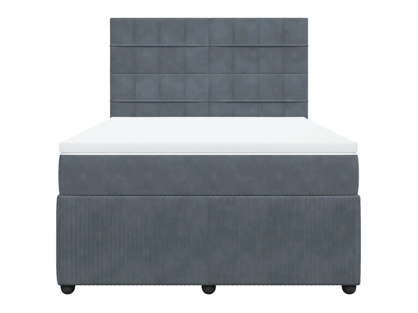 Clicnbuy Somier - 140X190Cm|Cama box spring con colchón terciopelo oscuro 140x190 cm