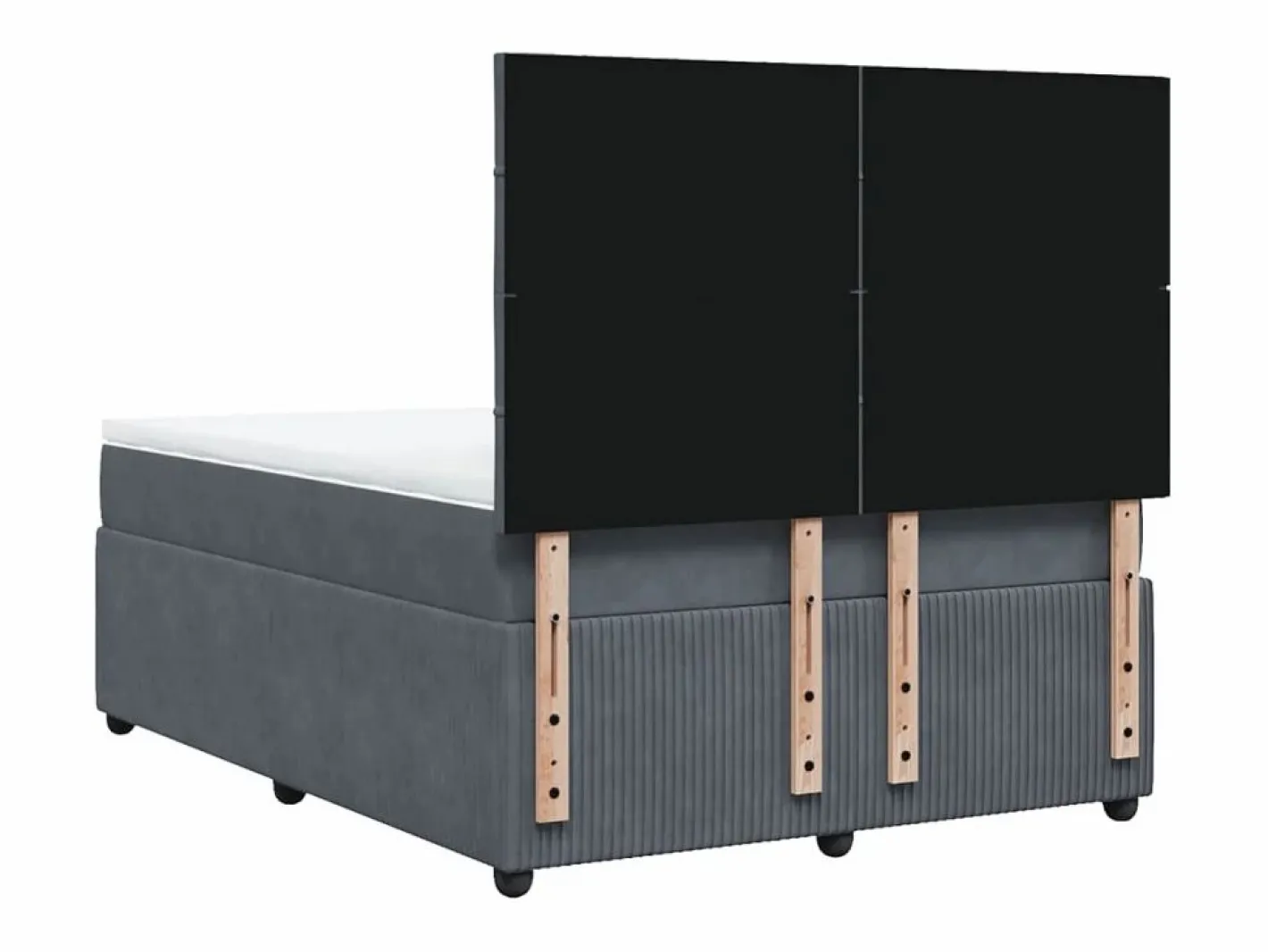 Clicnbuy Somier - 140X190Cm|Cama box spring con colchón terciopelo oscuro 140x190 cm