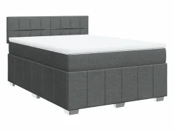 Clicnbuy Somier - 160X200Cm|Cama box spring con colchón tela oscuro 160x200 cm