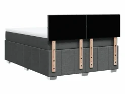 Clicnbuy Somier - 160X200Cm|Cama box spring con colchón tela oscuro 160x200 cm
