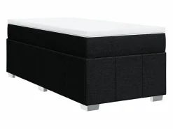 Clicnbuy Cama box spring con colchón tela 90x190 cm Negro Clearance