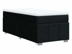 Clicnbuy Cama box spring con colchón tela 90x190 cm Negro Clearance