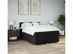 Clicnbuy Somier - 160X200Cm|Cama box spring con colchón tela 160x200 cm