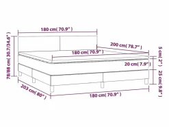 Clicnbuy Cama box spring con colchón LED tela gris taupe 180x200 cm Discount