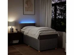 Clicnbuy Cama box spring con colchón tela gris taupe 90x190 cm Topo Hot