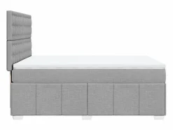 Cama box spring con colchón tela claro 140x200 cm^Clicnbuy Discount