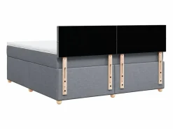 Clicnbuy Somier - 180X200Cm|Cama box spring con colchón tela claro 180x200 cm