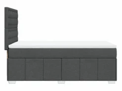Clicnbuy Somier - 90X190Cm|Cama box spring con colchón tela oscuro 90x190 cm