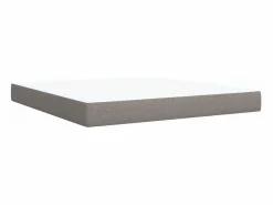 Clicnbuy Cama box spring con colchón tela gris taupe 180x200 cm Topo New
