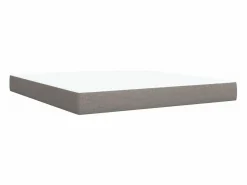 Clicnbuy Cama box spring con colchón tela gris taupe 180x200 cm Topo New