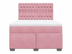 Clicnbuy Base De Cama De Láminas|Cama box spring con colchón terciopelo 160x200 cm